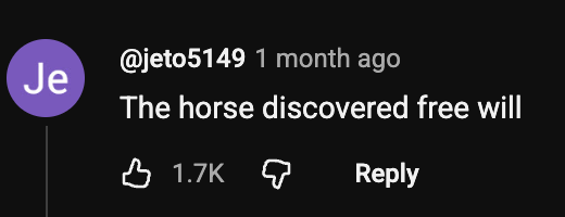 YouTube comment about free will